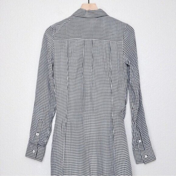Altuzarra Yuma Gingham Check Shirtdress 36 4 Black White Front Tie - Picture 10 of 15